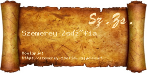 Szemerey Zsófia névjegykártya